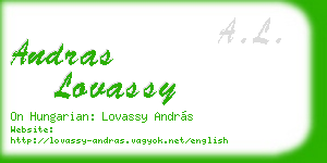 andras lovassy business card